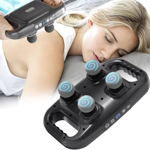 Masajeador muscular profundo y Portátil de 4 Cabezas